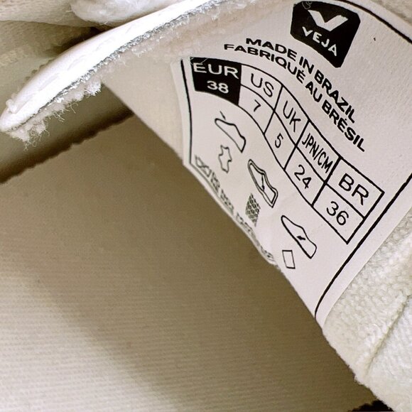 Veja Esplar Logo Womens Lace Up Sneaker White Menthol Blue Leather EU 38 US 7 - Picture 9 of 10